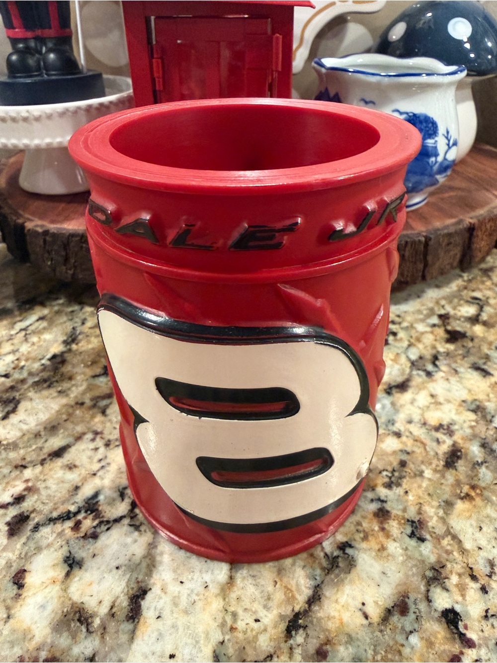 Officially NASCAR Licensed Dale Jr. Red Number 8 Decorative Koozie.